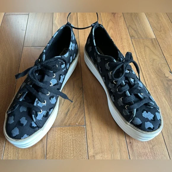 NEW Keds Women's Black Leopard Platform Sneakers Size 9 - Picture 2 of 10